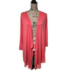 Lane Bryant New Open Waterfall Front Lightweight Coral Cardigan Size 22/24